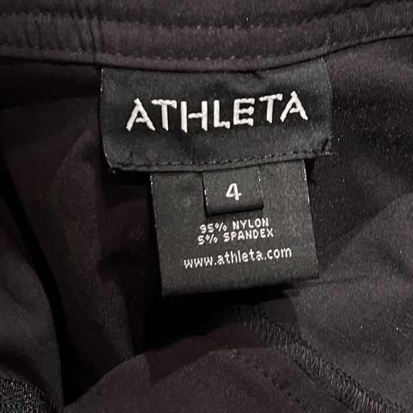 Athleta Wrap Front Athletic Skort Solid Black Pockets Mid Rise Size 4 Stretch - Picture 3 of 9
